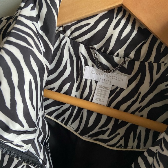 Charter Club Zebra Pattern Vest - Picture 2 of 7